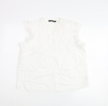 Womens UK Size M Dunnes Stores White Basic Blouse