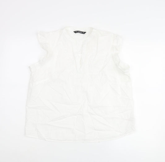 Womens UK Size M Dunnes Stores White Basic Blouse