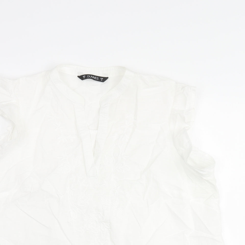 Womens UK Size M Dunnes Stores White Basic Blouse