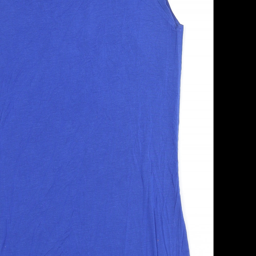 French Connection Womens Blue Striped Polyester Camisole Blouse Size S Round Neck