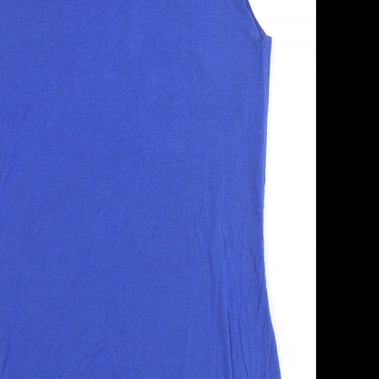 French Connection Womens Blue Striped Polyester Camisole Blouse Size S Round Neck