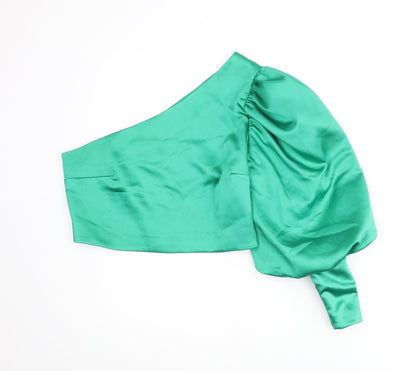Womens UK Size 14 River Island Green Basic Blouse