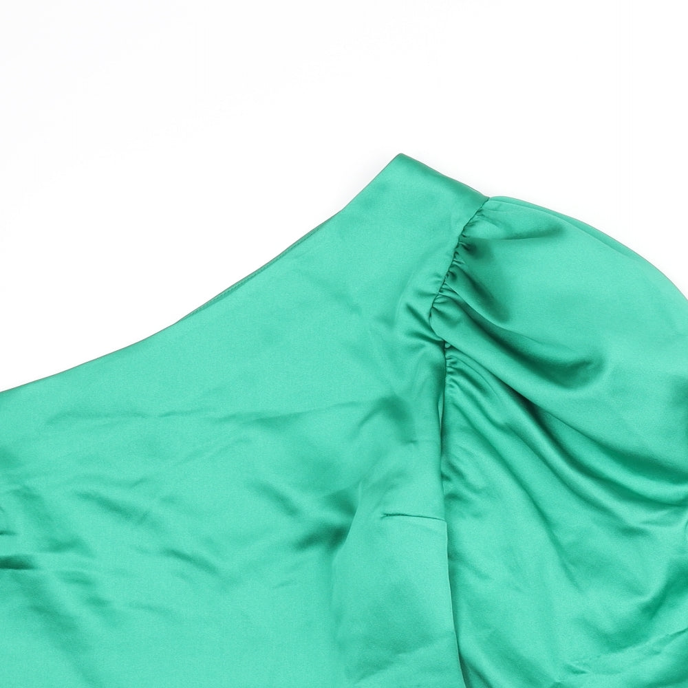Womens UK Size 14 River Island Green Basic Blouse
