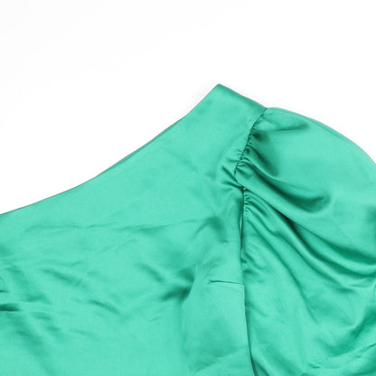 Womens UK Size 14 River Island Green Basic Blouse