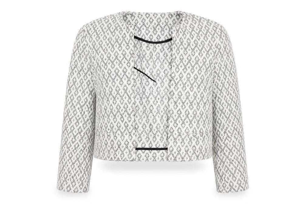 Next Womens Ivory Geometric Jacket Size 10