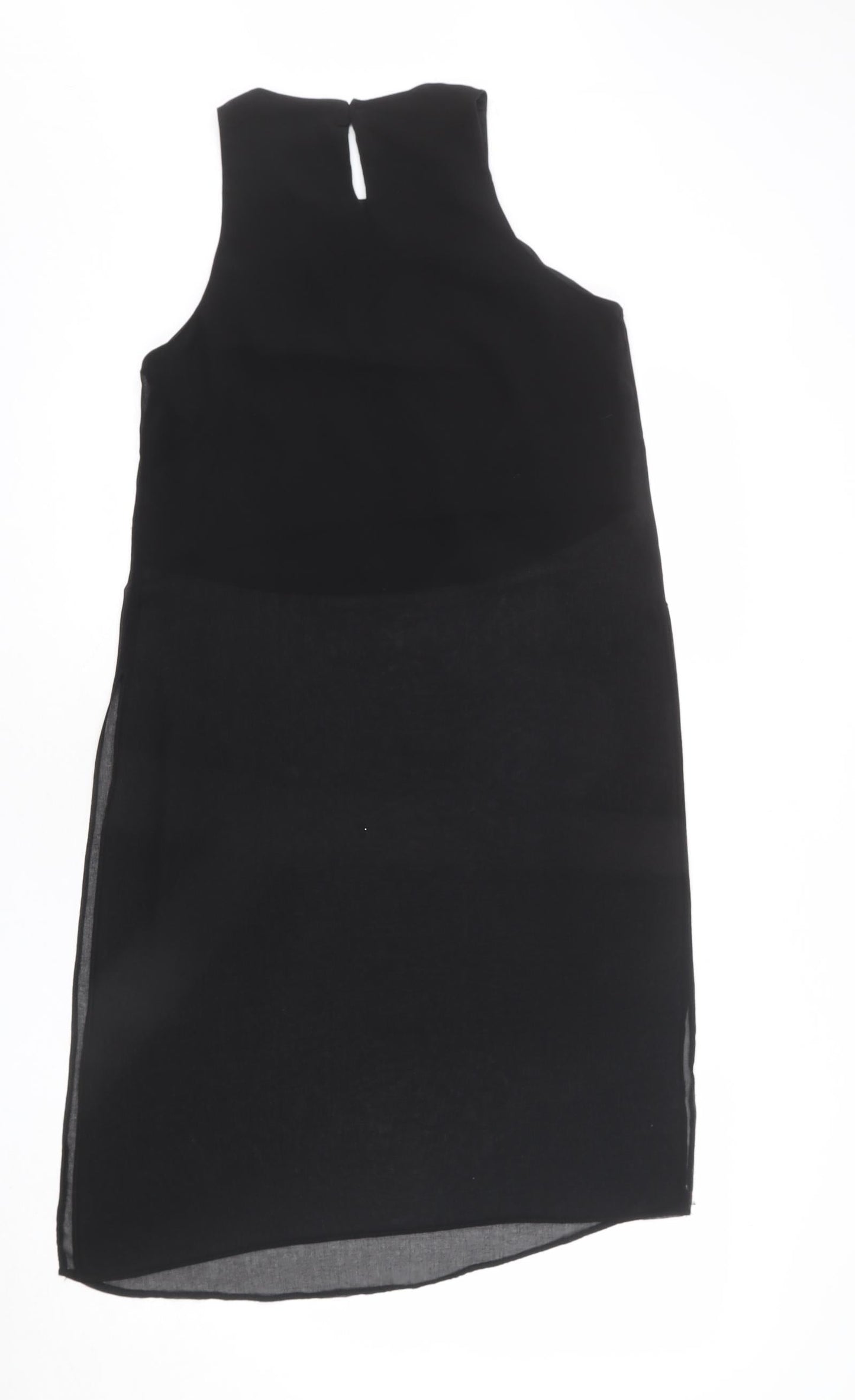 Womens UK Size 10 New Look Black Tunic Blouse