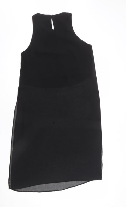Womens UK Size 10 New Look Black Tunic Blouse