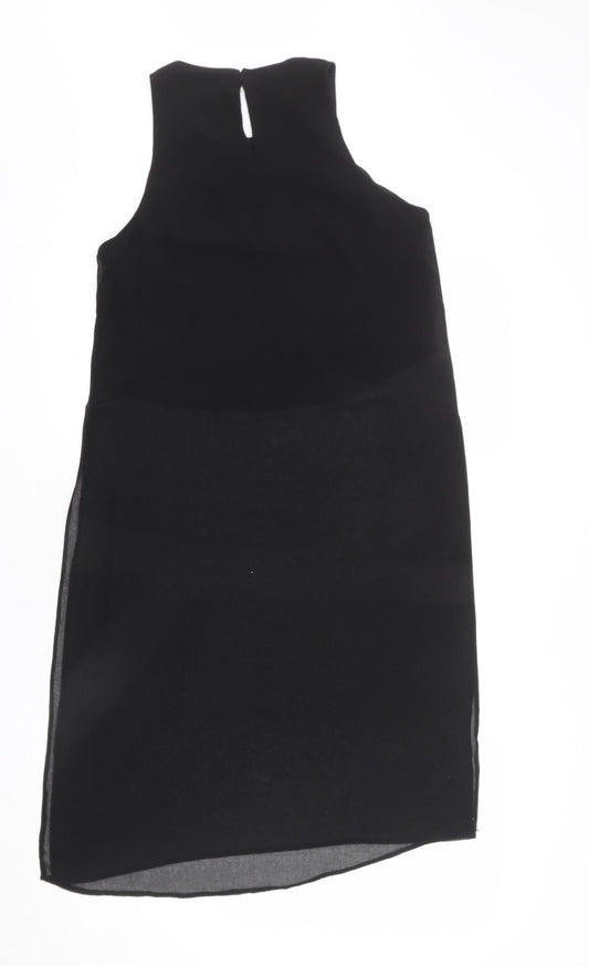 Womens UK Size 10 New Look Black Tunic Blouse