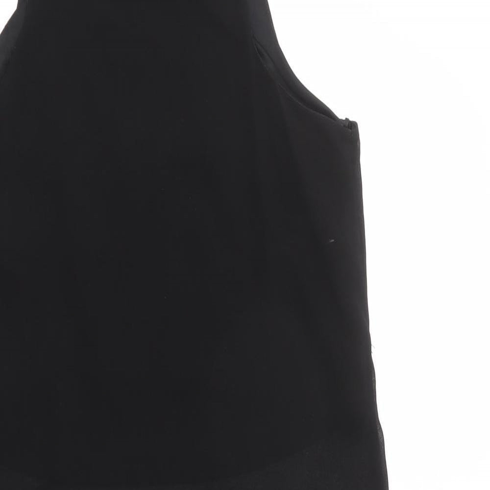 Womens UK Size 10 New Look Black Tunic Blouse