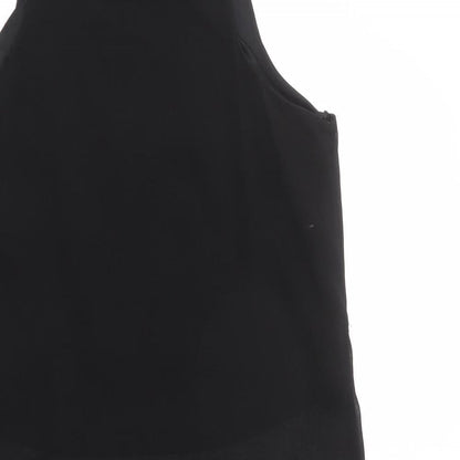Womens UK Size 10 New Look Black Tunic Blouse
