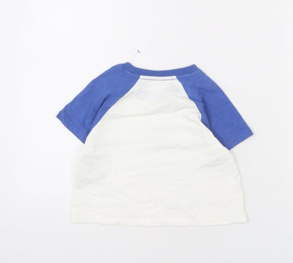 Marks and Spencer Girls White Cotton Cropped T-Shirt Size 6-7 Years Round Neck Pullover - New York, Manifesting A Good Time