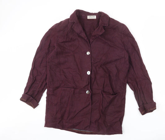 Olsen Womens Purple Jacket Blazer Size 12 Button