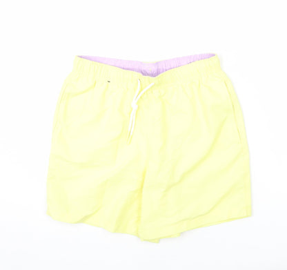 Marks and Spencer Mens Yellow Polyester Bermuda Shorts Size S L6 in Regular Drawstring - Swim Short