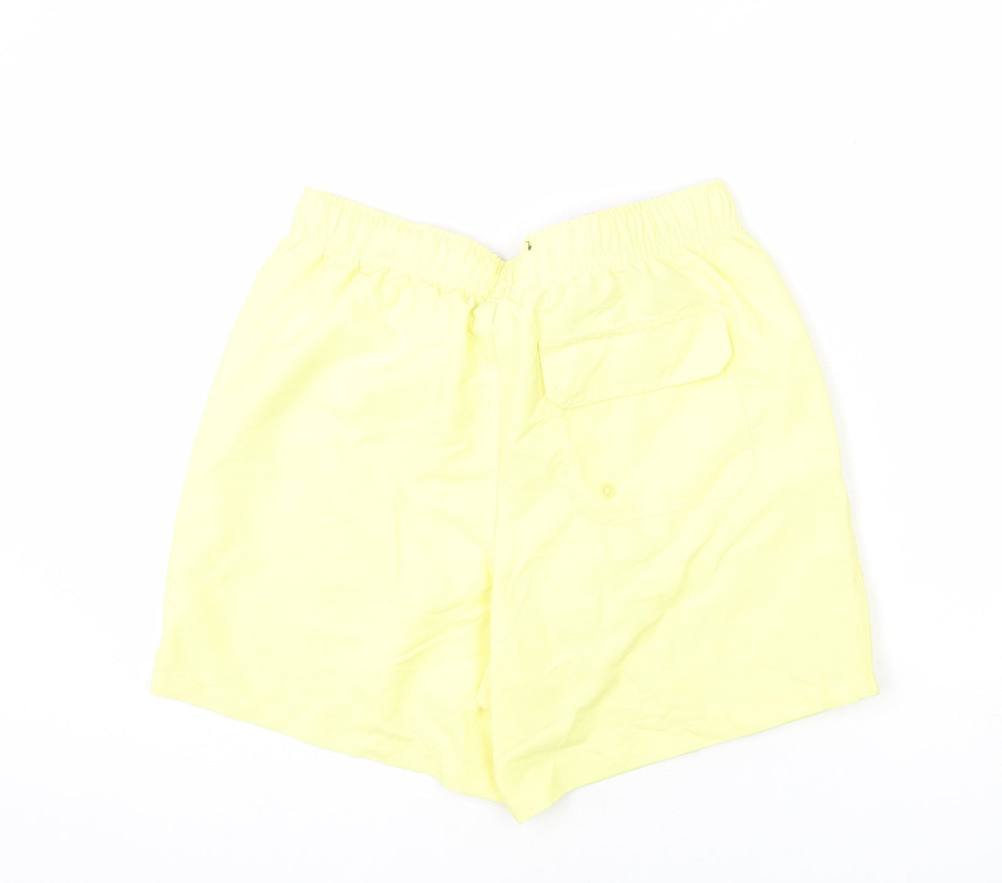 Marks and Spencer Mens Yellow Polyester Bermuda Shorts Size S L6 in Regular Drawstring - Swim Short