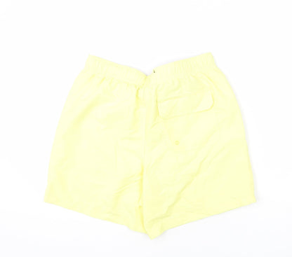 Marks and Spencer Mens Yellow Polyester Bermuda Shorts Size S L6 in Regular Drawstring - Swim Short