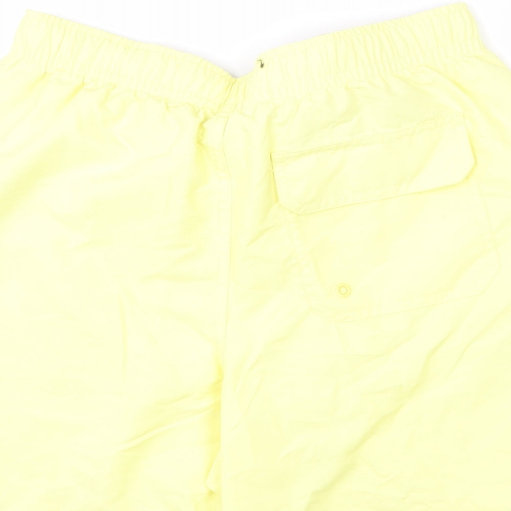 Marks and Spencer Mens Yellow Polyester Bermuda Shorts Size S L6 in Regular Drawstring - Swim Short