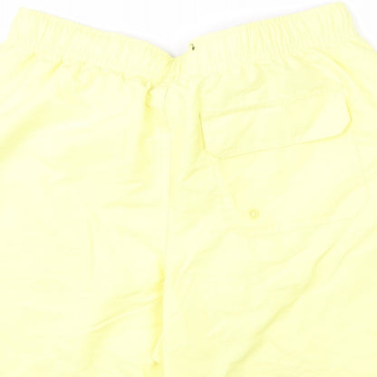 Marks and Spencer Mens Yellow Polyester Bermuda Shorts Size S L6 in Regular Drawstring - Swim Short