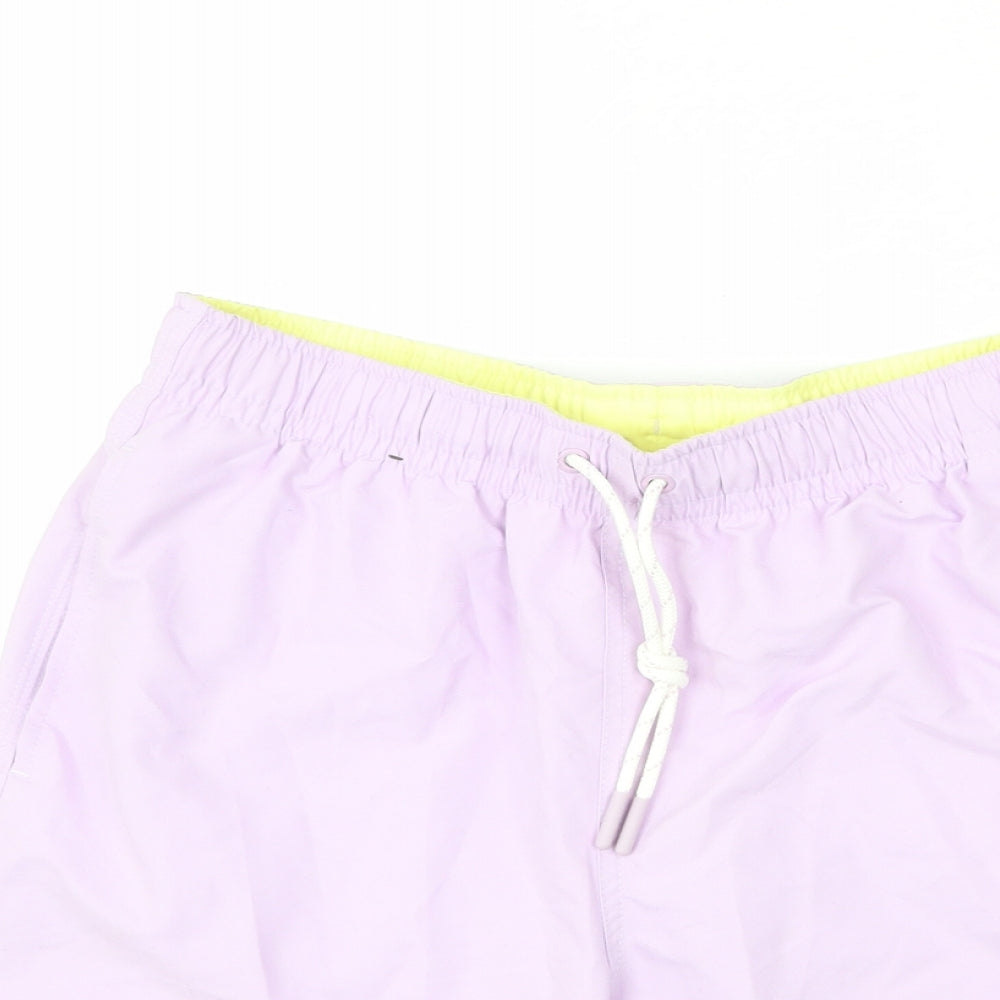Marks and Spencer Womens Purple Polyester Bermuda Shorts Size S L6 in Regular Drawstring - Swim Short