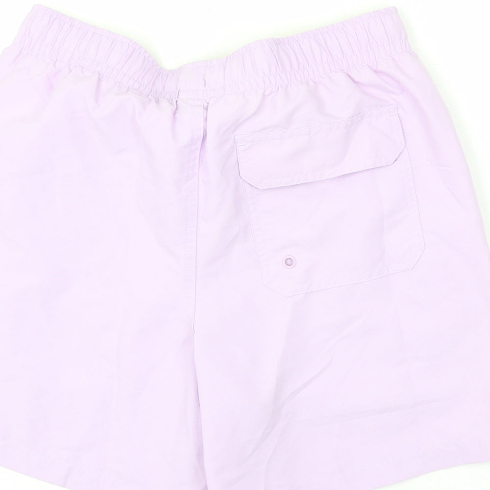 Marks and Spencer Womens Purple Polyester Bermuda Shorts Size S L6 in Regular Drawstring - Swim Short