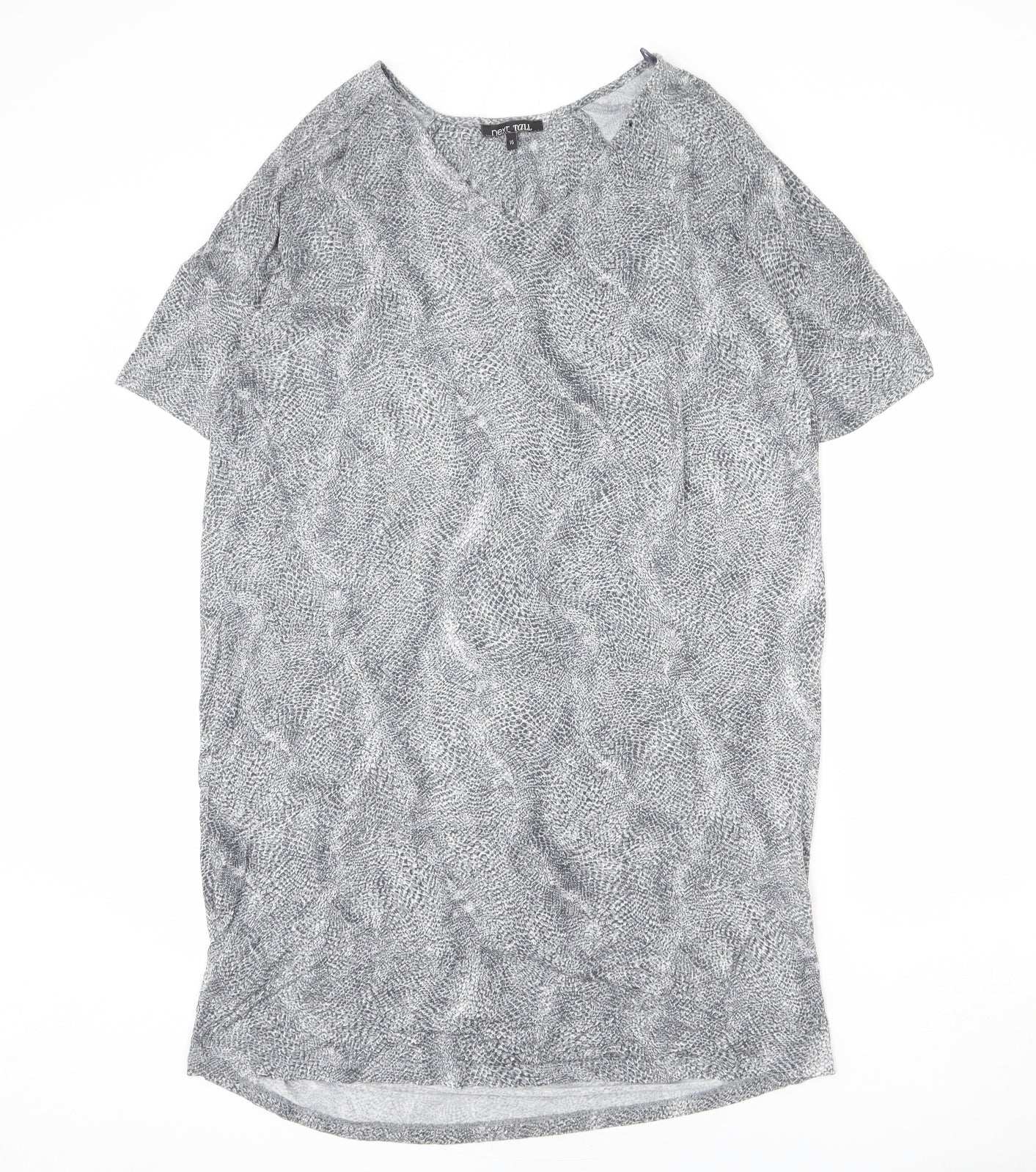 NEXT Womens Green Animal Print Polyester Sheath Size 16 Round Neck Pullover - Snake Skin Print