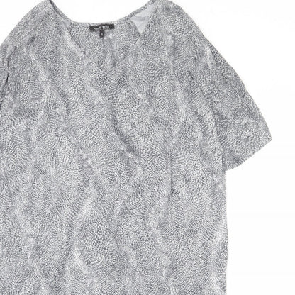 NEXT Womens Green Animal Print Polyester Sheath Size 16 Round Neck Pullover - Snake Skin Print