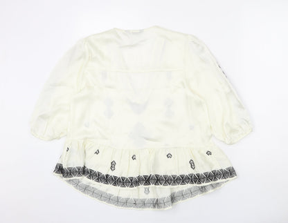 Womens UK Size 8 Marks and Spencer Ivory Basic Blouse