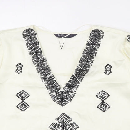 Womens UK Size 8 Marks and Spencer Ivory Basic Blouse