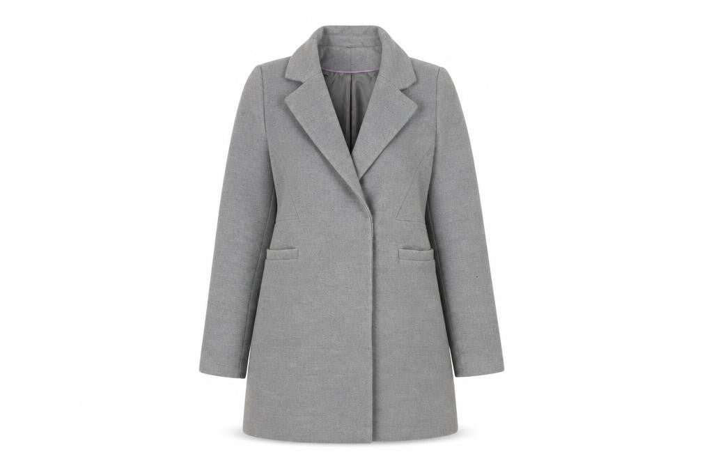 Womens UK Size 8 Warehouse Grey Overcoat