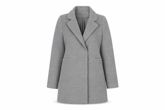 Womens UK Size 8 Warehouse Grey Overcoat