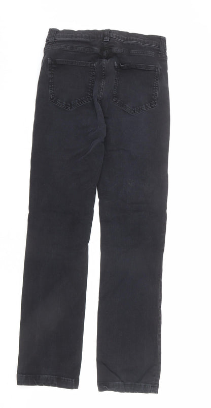 French Connection Womens Black Cotton Straight Jeans Size 8 L28 in Regular Zip