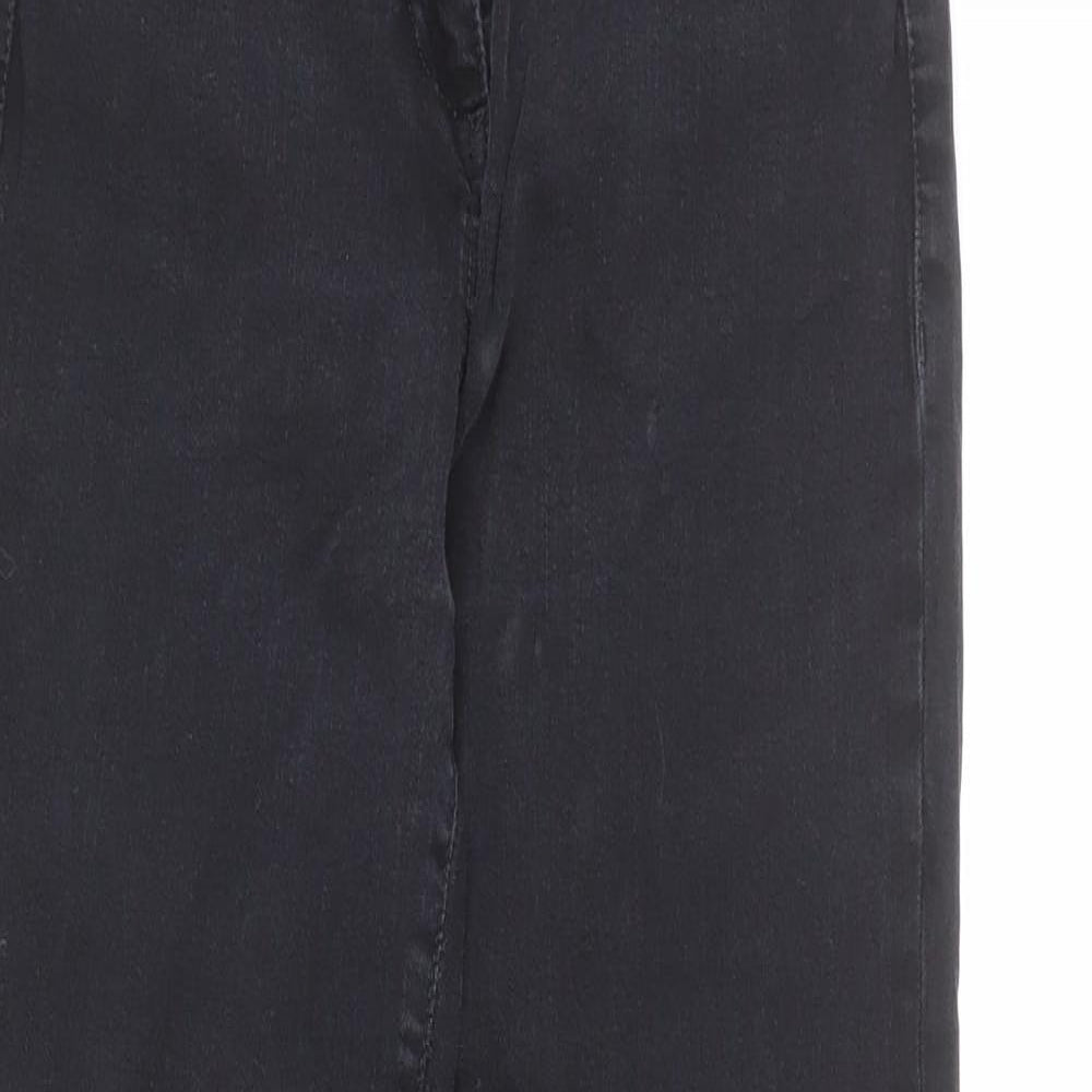 French Connection Womens Black Cotton Straight Jeans Size 8 L28 in Regular Zip
