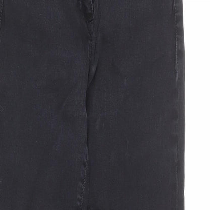 French Connection Womens Black Cotton Straight Jeans Size 8 L28 in Regular Zip