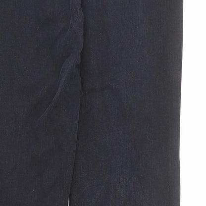 French Connection Womens Black Cotton Straight Jeans Size 8 L28 in Regular Zip