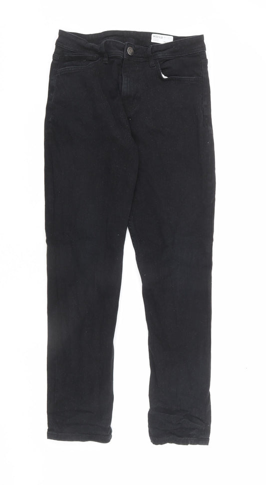 Denim & Co. Mens Black Cotton Straight Jeans Size 32 in L32 in Regular Zip