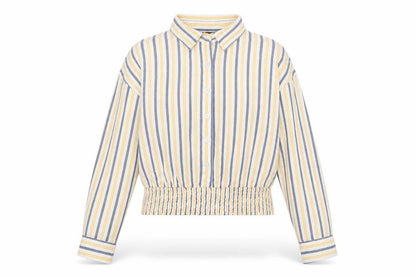 Zudio Womens Multicoloured Striped Viscose Cropped Button-Up Size XS Collared