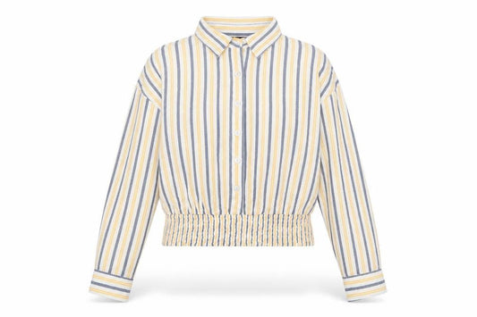 Zudio Womens Multicoloured Striped Viscose Cropped Button-Up Size XS Collared