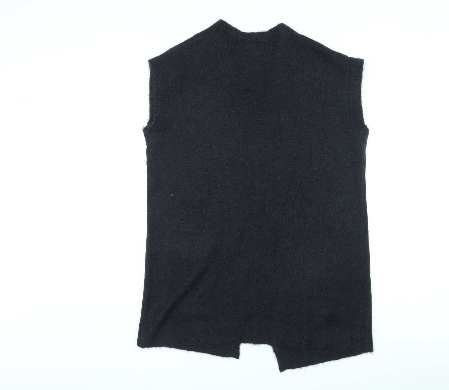 Coop Womens Black V-Neck Acrylic Cape Jumper Size S
