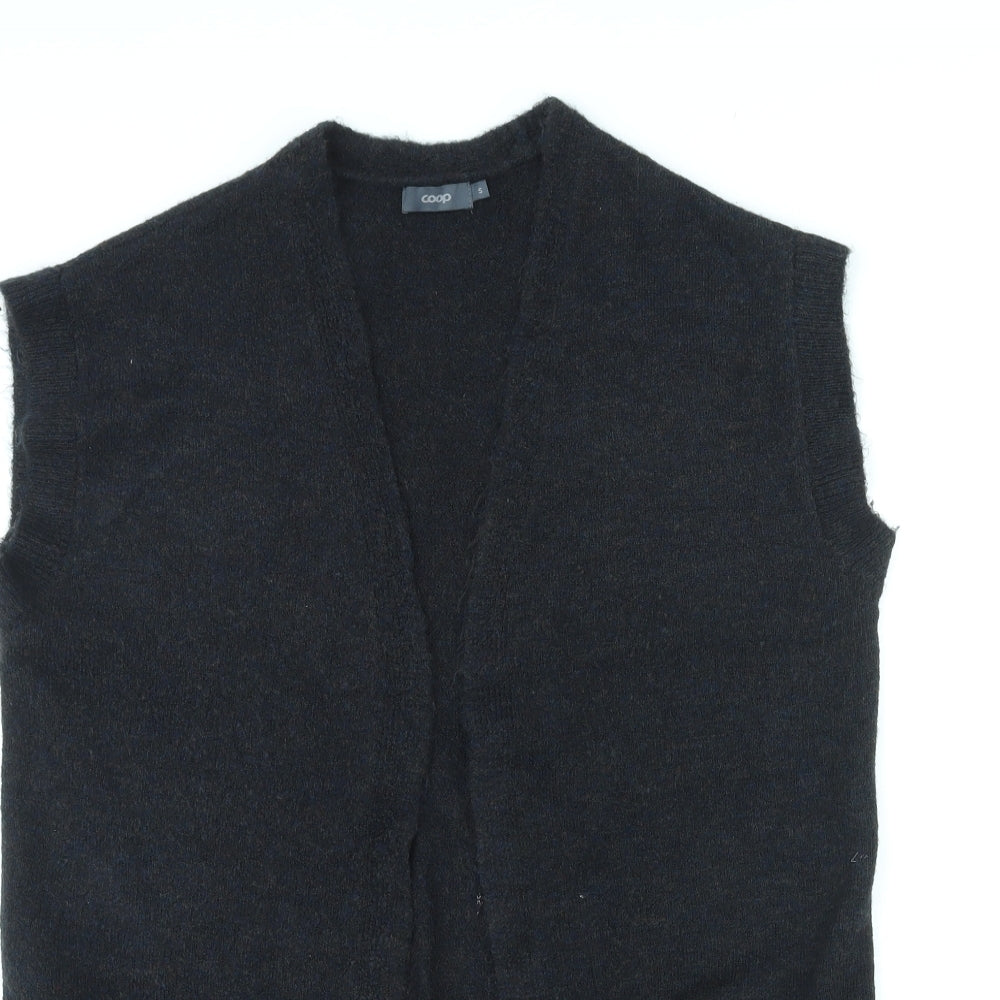 Coop Womens Black V-Neck Acrylic Cape Jumper Size S
