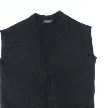 Coop Womens Black V-Neck Acrylic Cape Jumper Size S