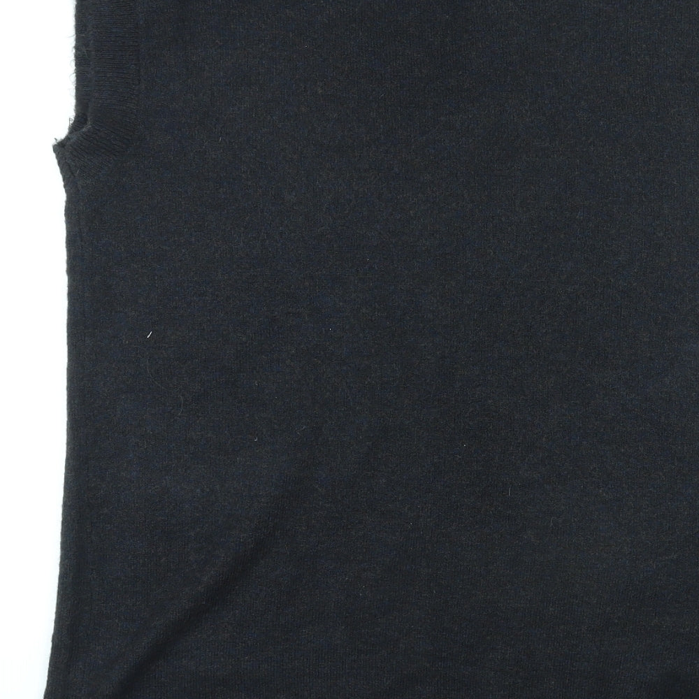 Coop Womens Black V-Neck Acrylic Cape Jumper Size S