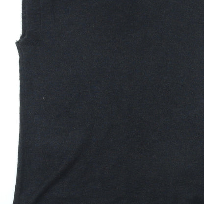 Coop Womens Black V-Neck Acrylic Cape Jumper Size S