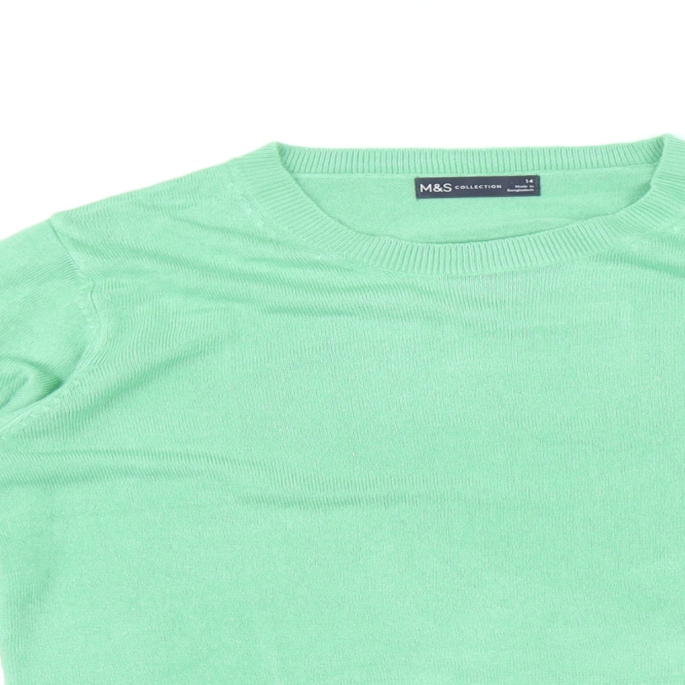Womens UK Size 14 Marks and Spencer Green Pullover Jumper