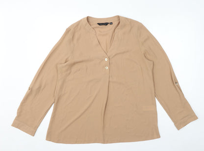 Womens UK Size 14 Dorothy Perkins Brown Basic Blouse