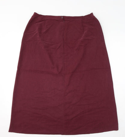 Hollywood Womens Red Polyester Straight & Pencil Skirt Size 18 Zip