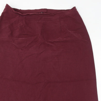 Hollywood Womens Red Polyester Straight & Pencil Skirt Size 18 Zip