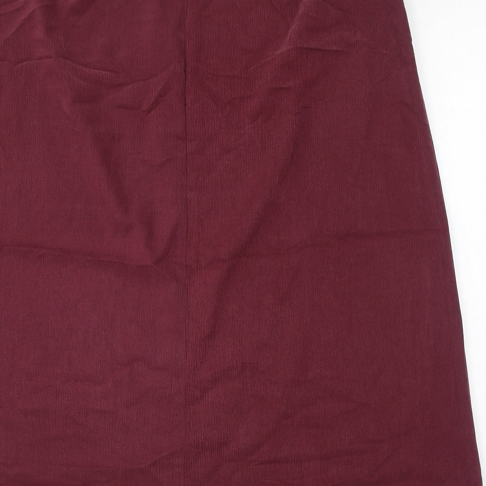 Hollywood Womens Red Polyester Straight & Pencil Skirt Size 18 Zip