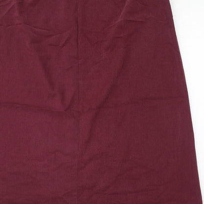 Hollywood Womens Red Polyester Straight & Pencil Skirt Size 18 Zip