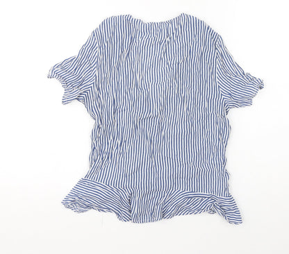 Womens UK Size 8 H&M Blue Basic Blouse