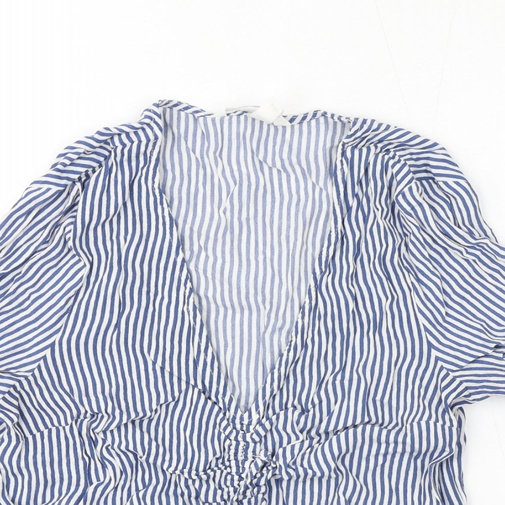 Womens UK Size 8 H&M Blue Basic Blouse