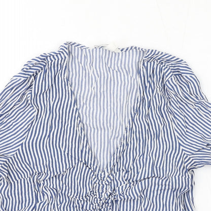 Womens UK Size 8 H&M Blue Basic Blouse